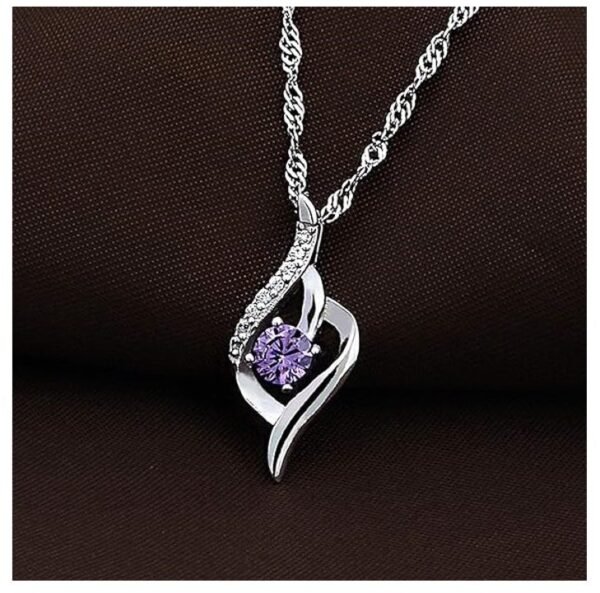 Cubic Zirconia Pendant Purple-Women Jewelry Necklace