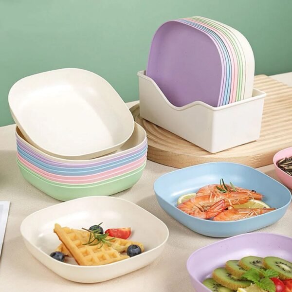 10pcs Colorful Bati/plates Set with Tray Holder